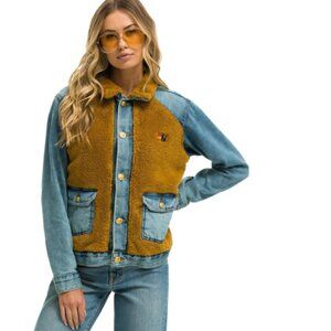 Aspen Sherpa Aviator Nation Denim Unisex Jacket- Small